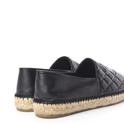 Chanel Lambskin Quilted CC Espadrilles 37 Black 4 of 13