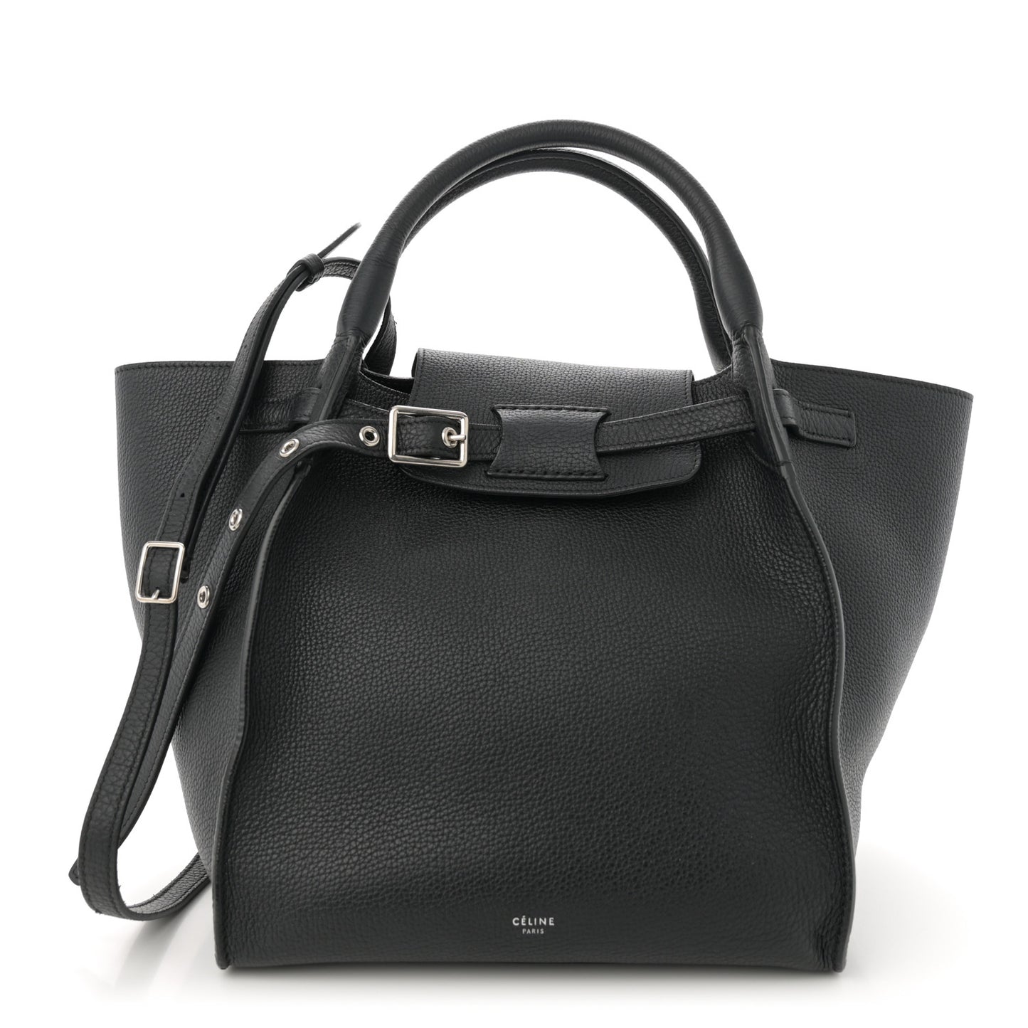 Supple Grained Calfskin Small Big Bag Black
