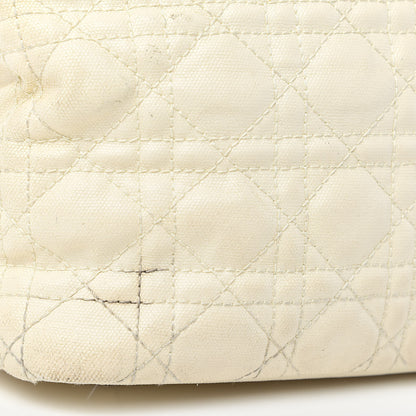 Christian Dior Coated Canvas Cannage Small Panarea Tote White 17 of 23