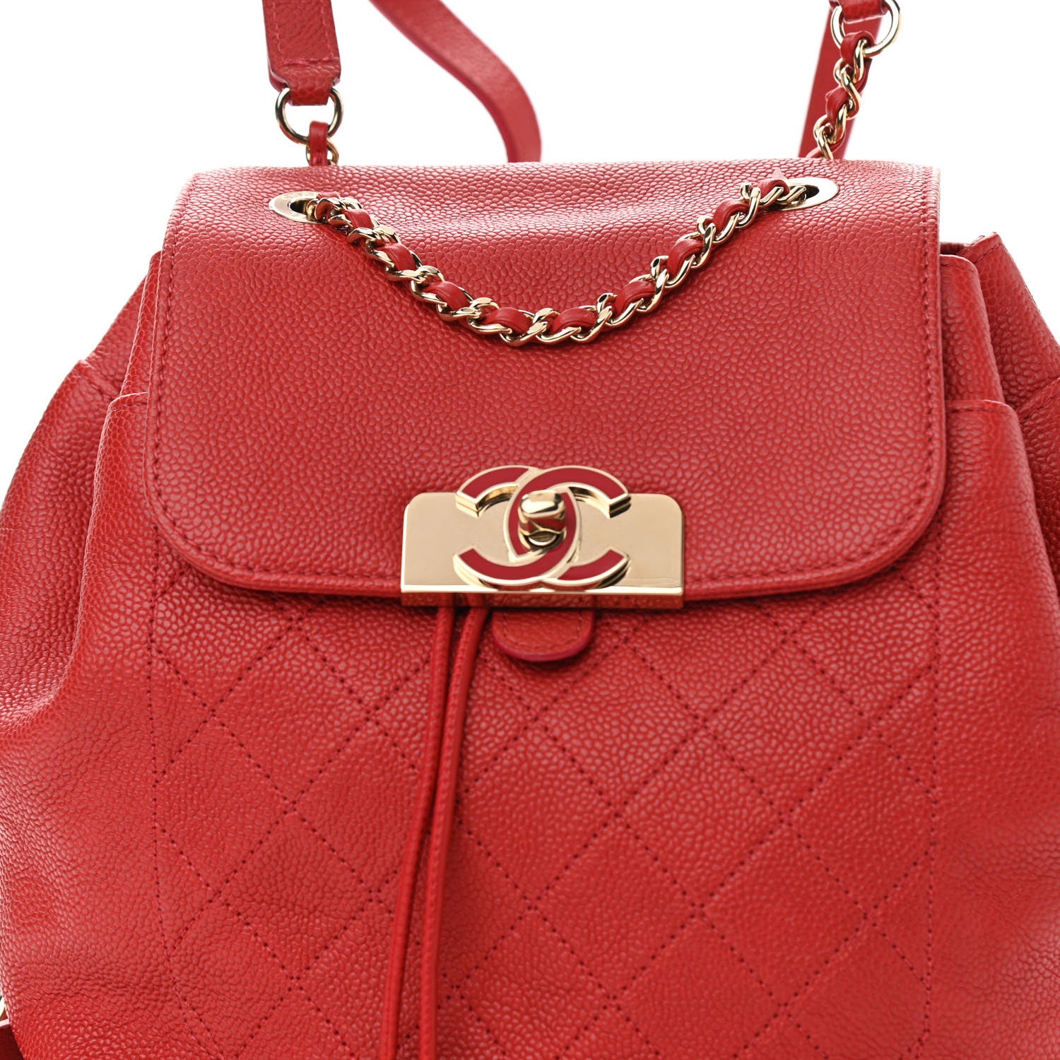 Chanel Caviar Quilted Backpack Red 8 of 11