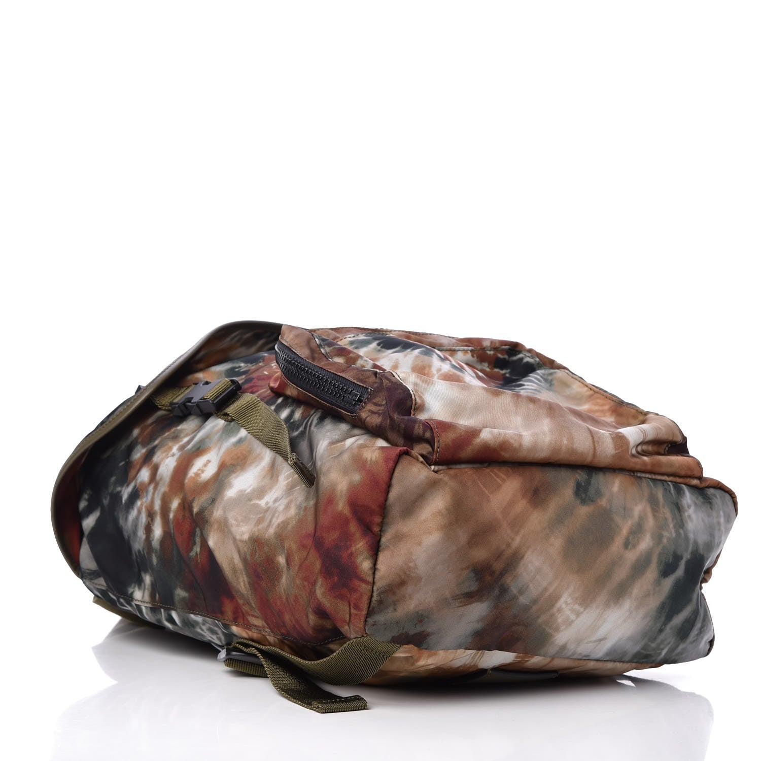 Valentino Garavani Nylon Tie Dye Flap Top Backpack Deep Army Green 4 of 8
