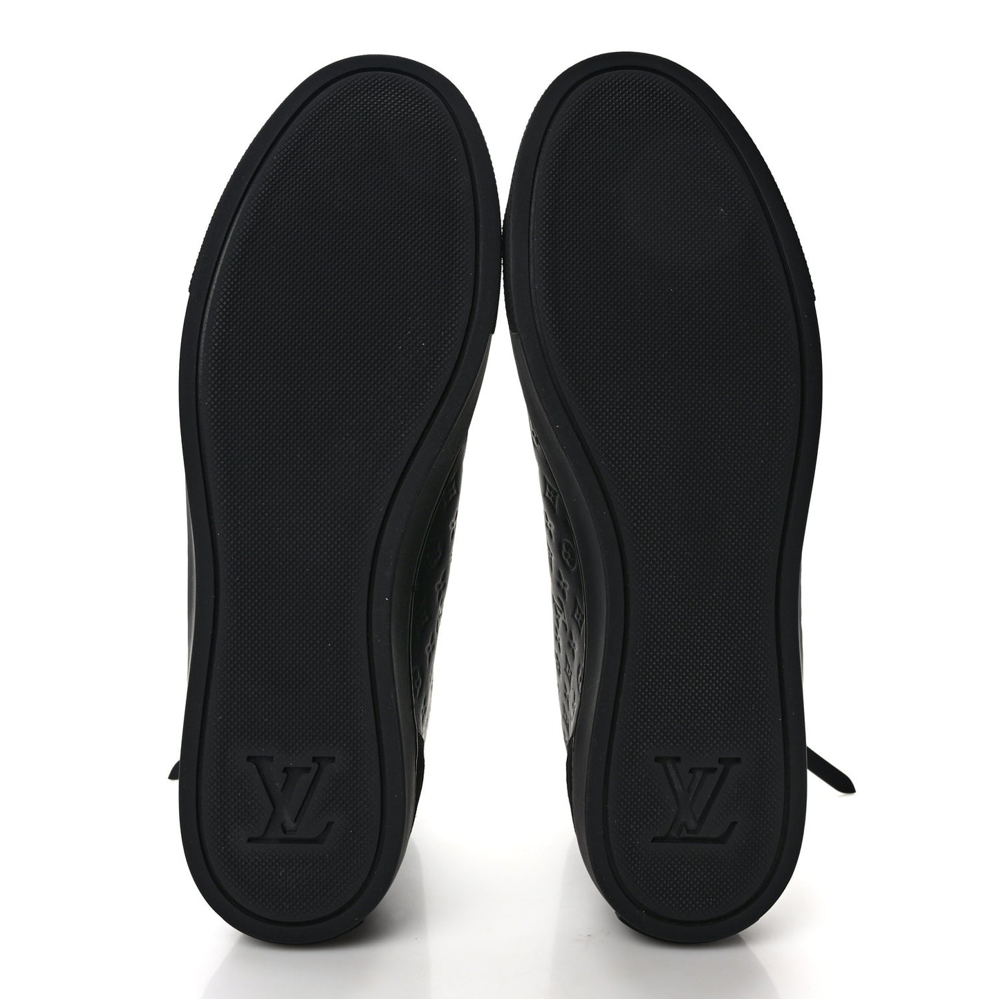 Calfskin Embossed Monogram Punchy High Top Sneakers 40 Black