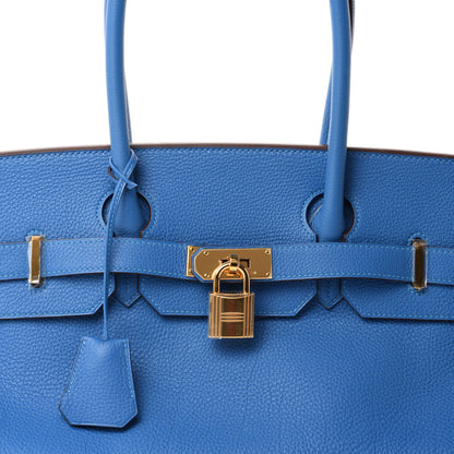 Hermes Togo JPG Shoulder Birkin II 42 Blue Izmir 10 of 11