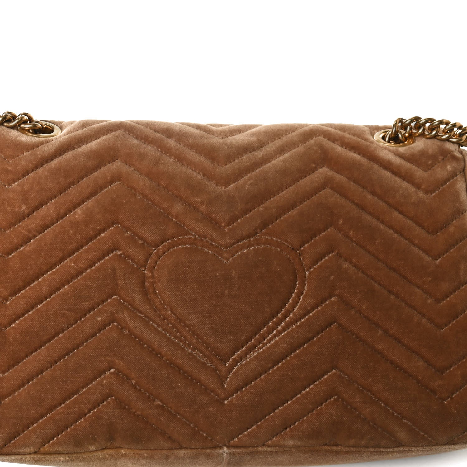 Gucci Velvet Matelasse Medium GG Marmont Shoulder Bag Taupe 15 of 18