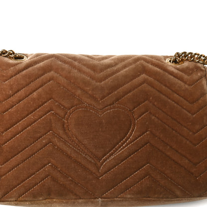 Gucci Velvet Matelasse Medium GG Marmont Shoulder Bag Taupe 15 of 18