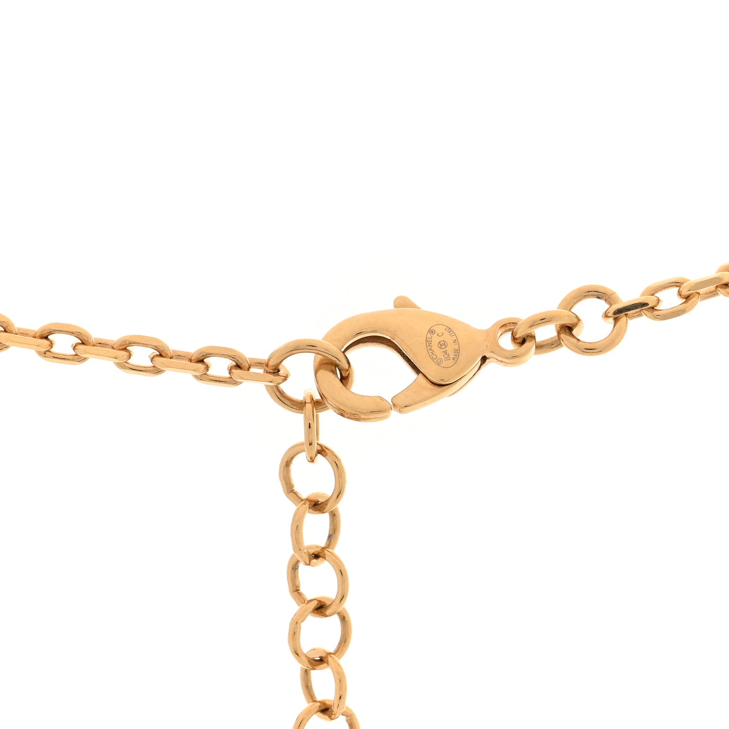 Chanel Metal Crystal Pearl CC Star Gold Pearly White 4 of 4