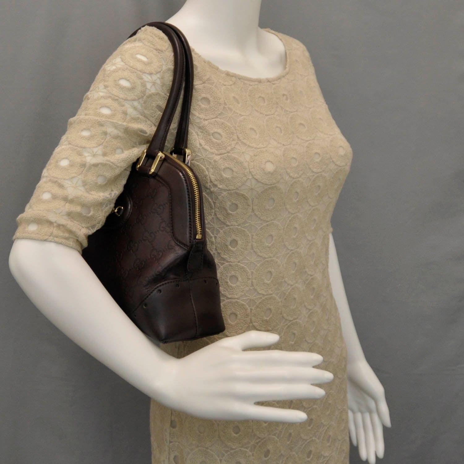 Gucci Guccissima Punch Handbag Chocolate Brown 2 of 9