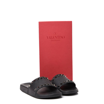 Valentino Garavani Rubber Rockstud Slide Sandals 37 Black 11 of 11