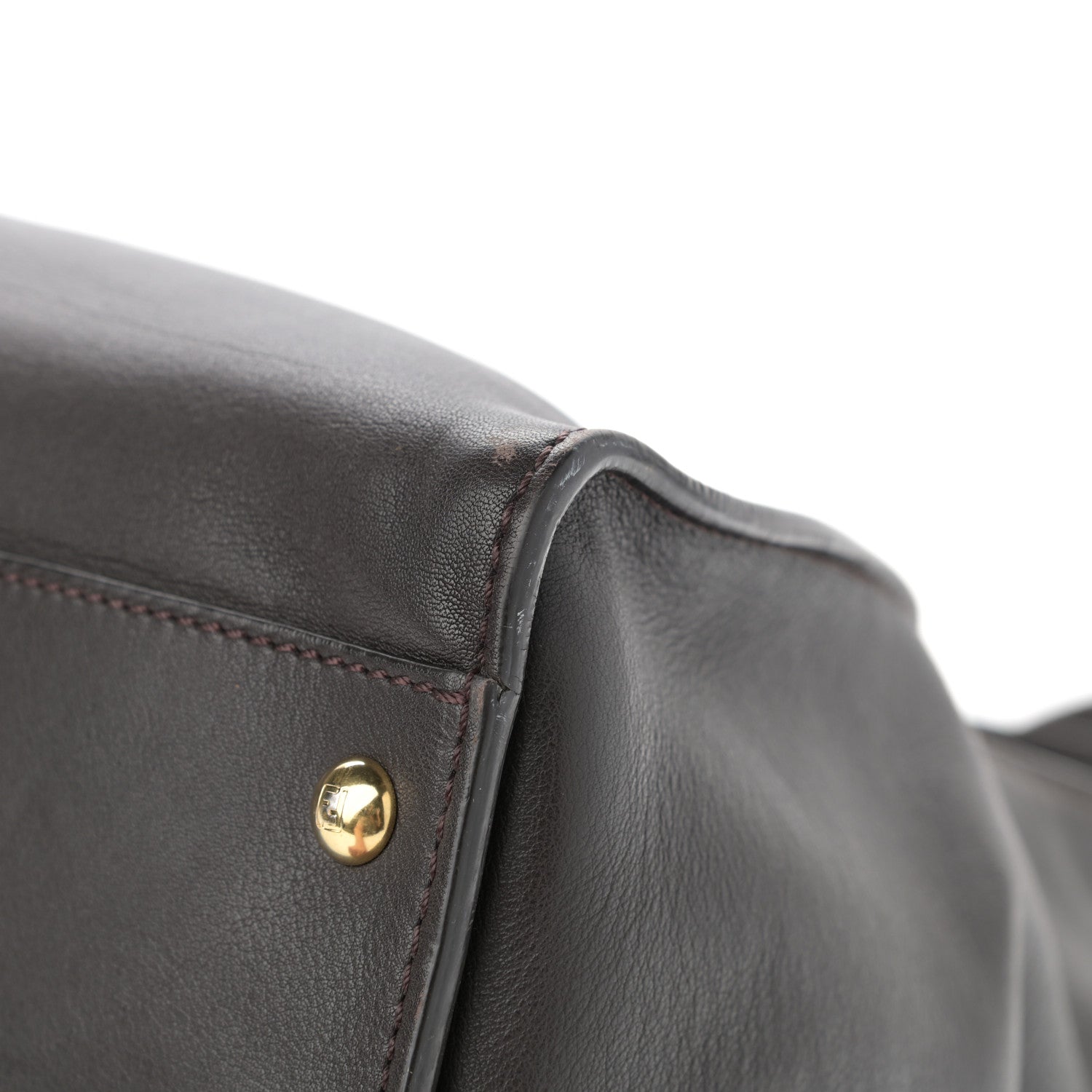 Fendi Vitello Dolce Marmol Large Peekaboo Iconic Satchel Ebano Blu Scuro 13 of 16