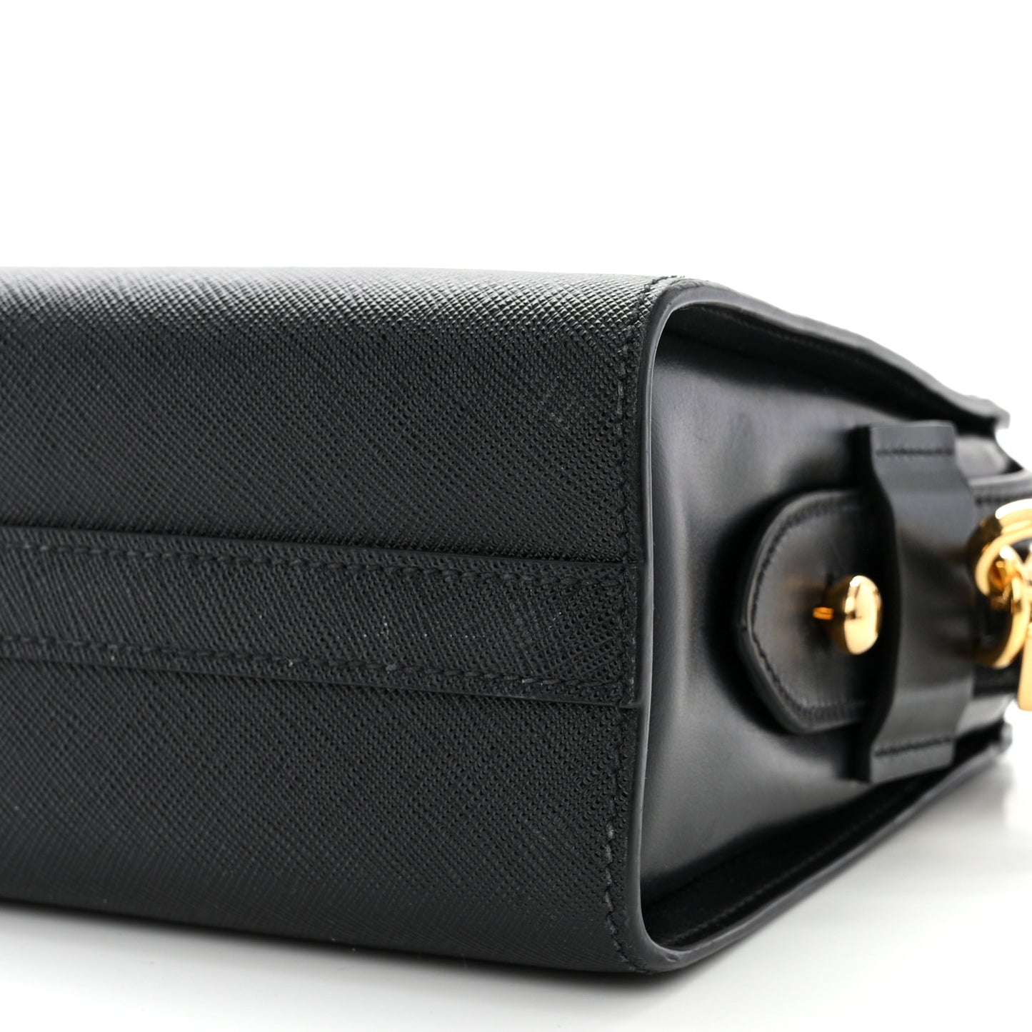Saffiano City Calfskin Esplanade Crossbody Bag Black
