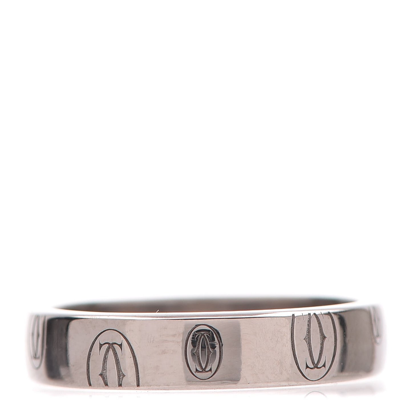 18K White Gold 4mm Happy Birthday Band Ring 51 5.75