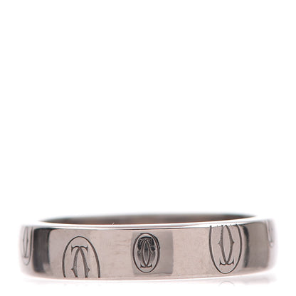 Cartier 18K White Gold 4mm Happy Birthday Band Ring 51 5.75 1 of 3