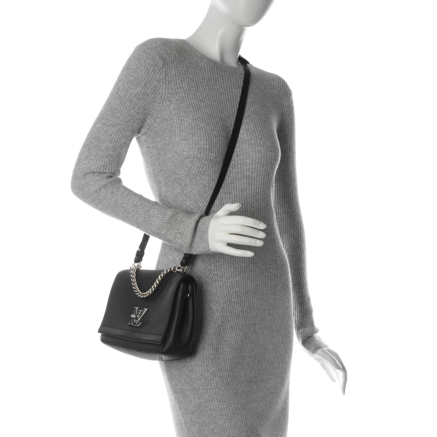 Calfskin Lockme II Chain Bag BB Black