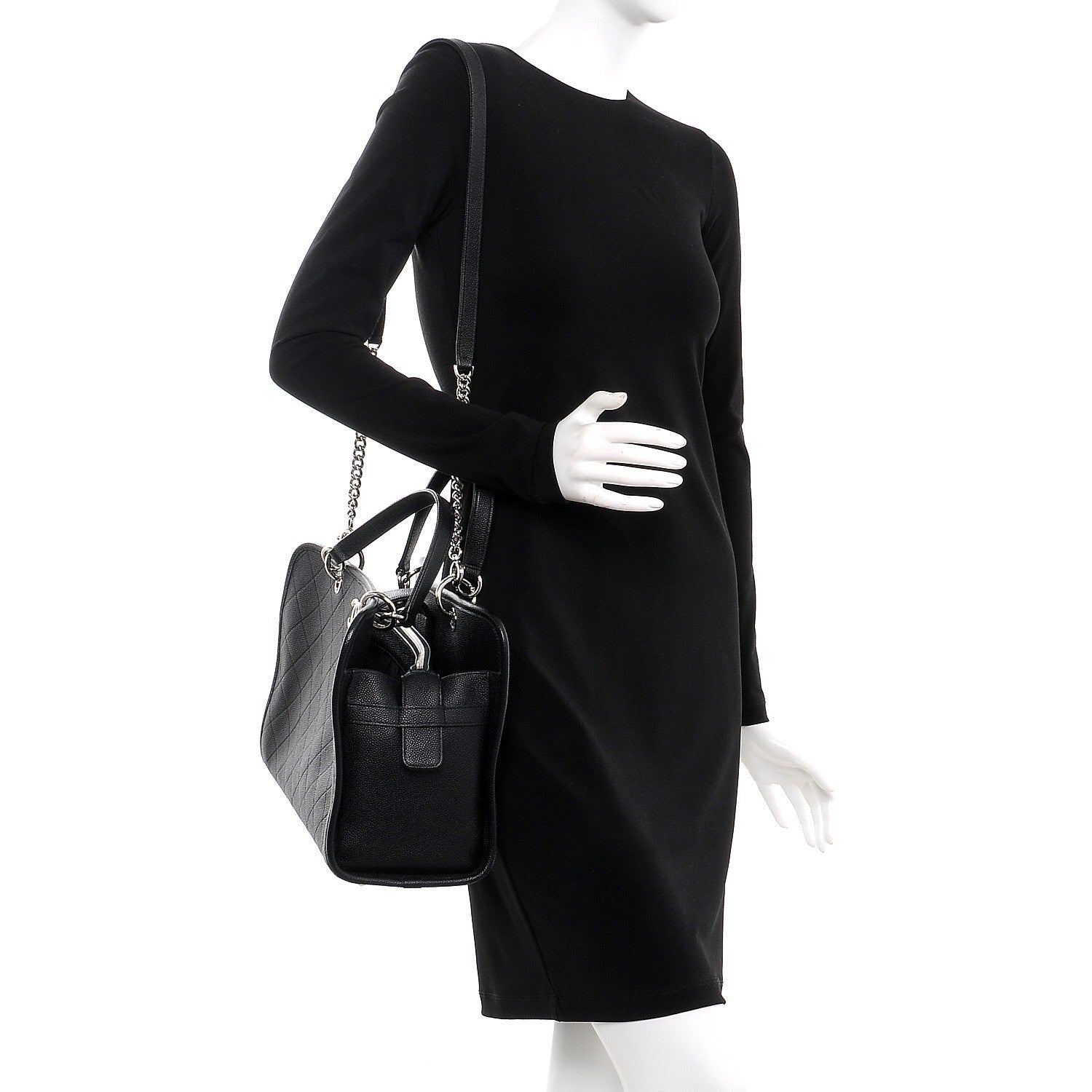 Chanel Caviar Stitched Shopping Tote Black 2 of 13