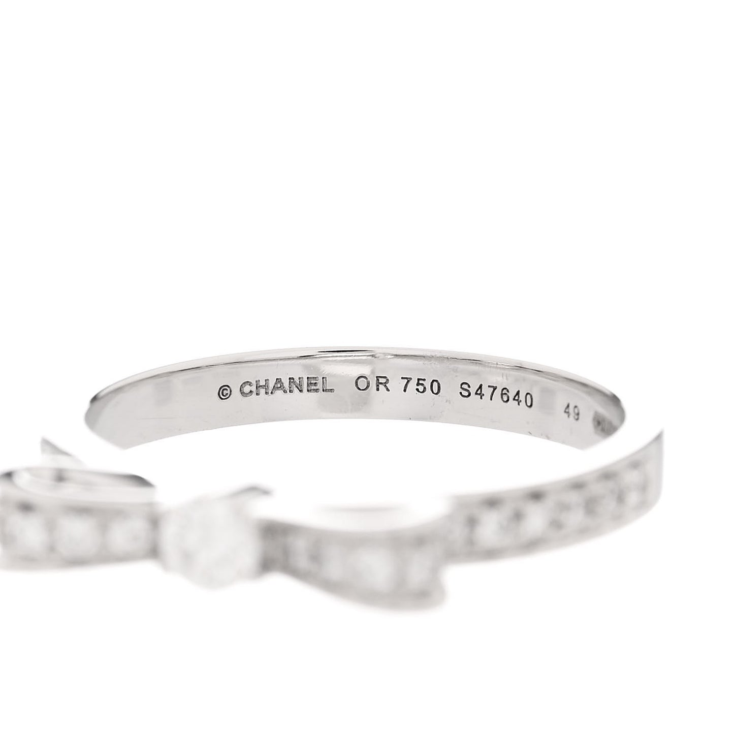 18K White Gold Diamond Ruban Ring 49 4.75