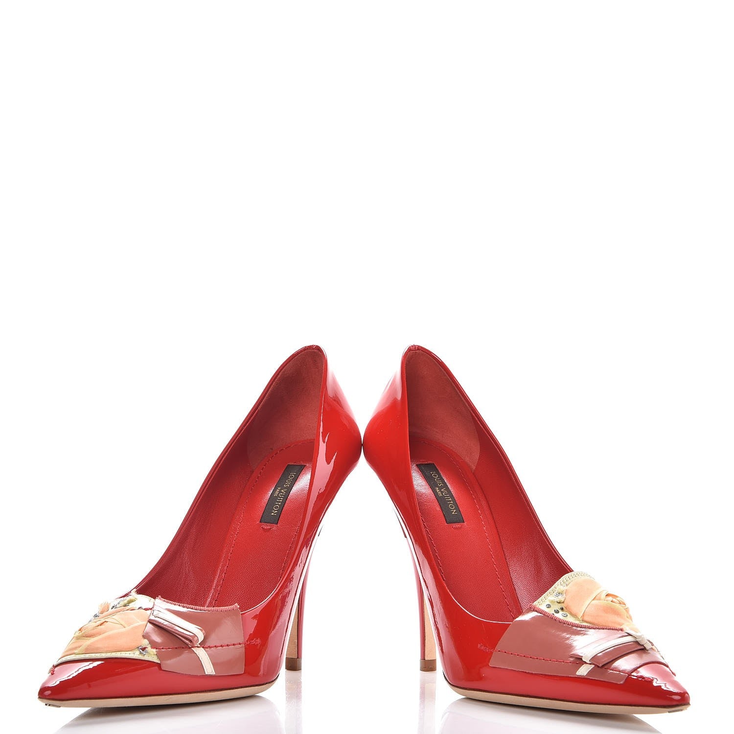 Louis Vuitton Patent French Riviera Pumps 39 Red 5 of 11