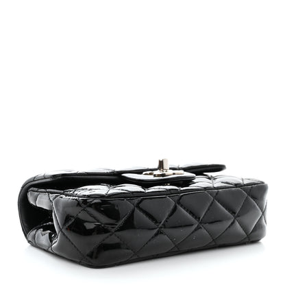 Chanel Patent Calfskin Quilted Extra Mini Rectangular Flap Black 4 of 10