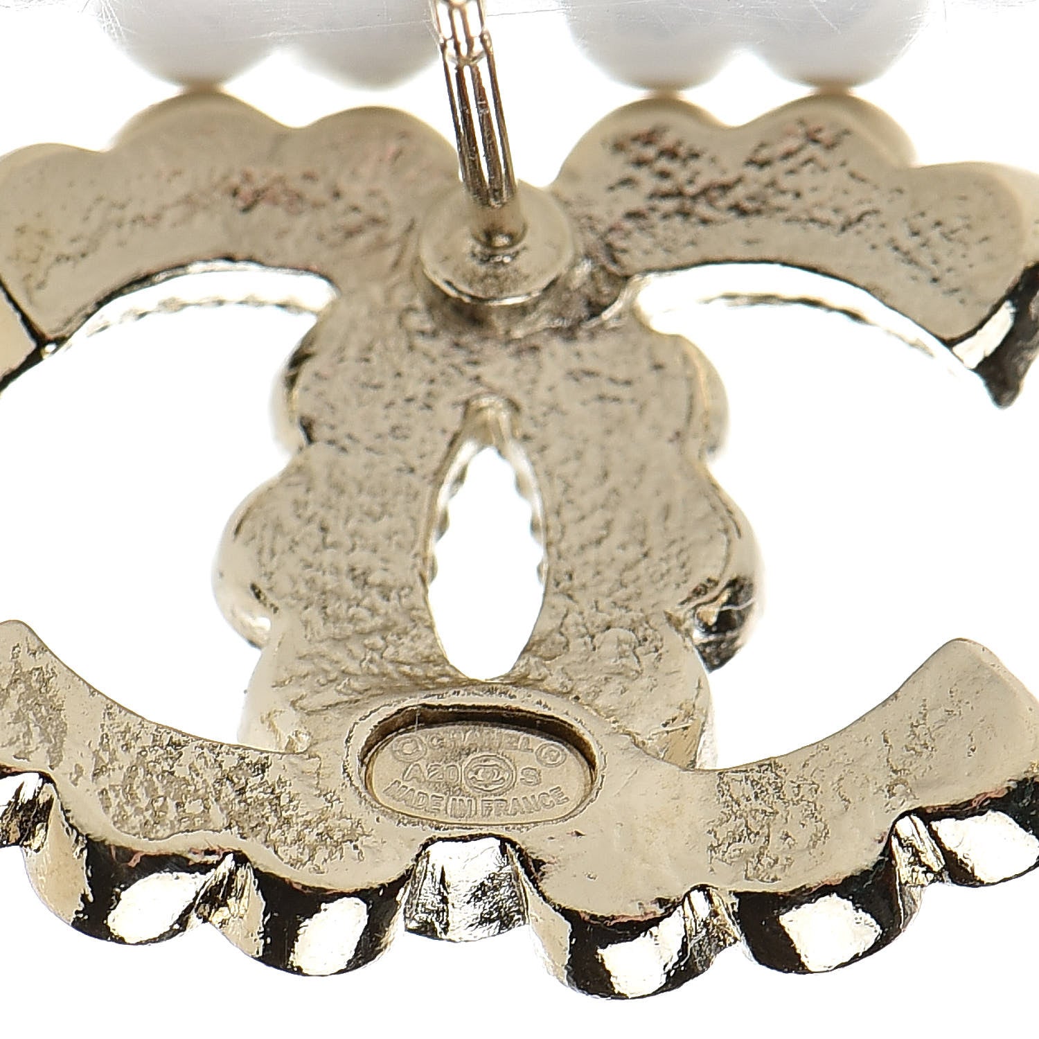 Chanel Crystal CC Earrings Light Gold 4 of 5