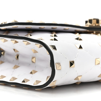 Valentino Garavani Nappa Rockstud Spike Wallet On Chain Optic White 8 of 10