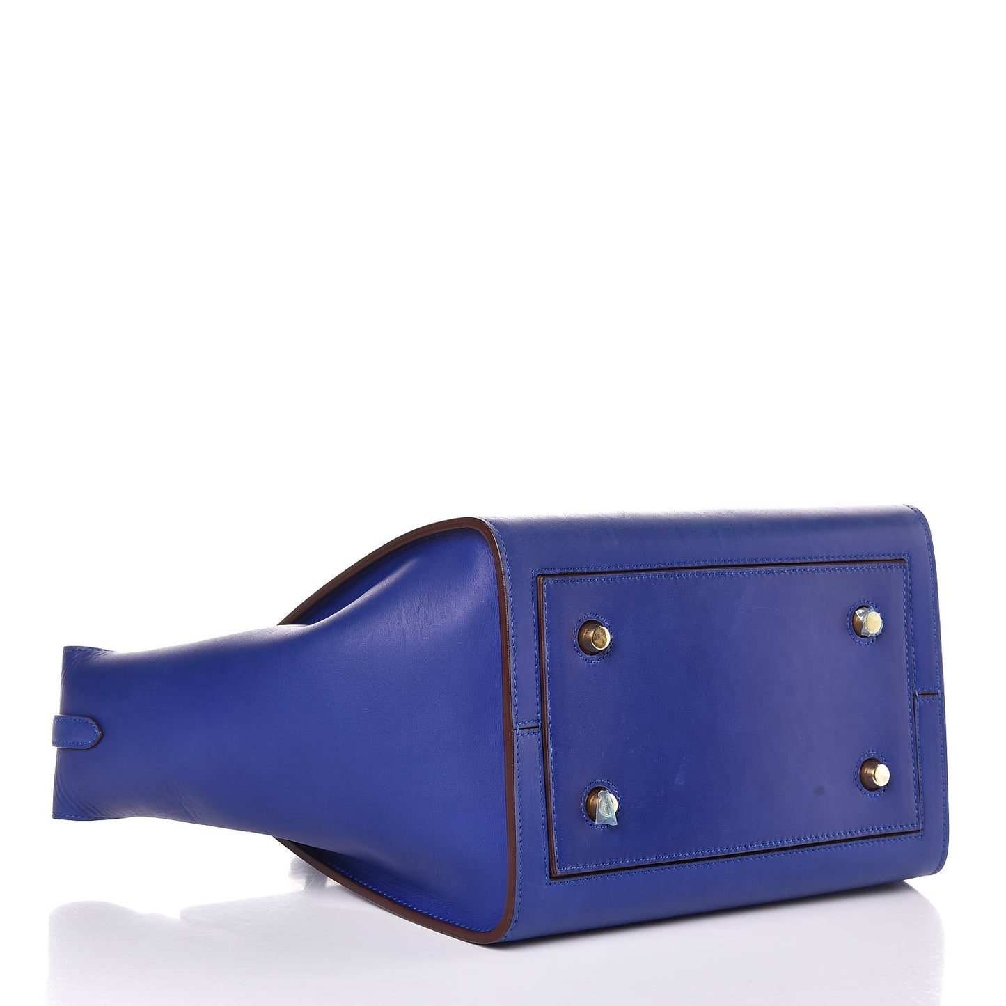 Natural Calfskin Mini Tie Knot Tote Indigo