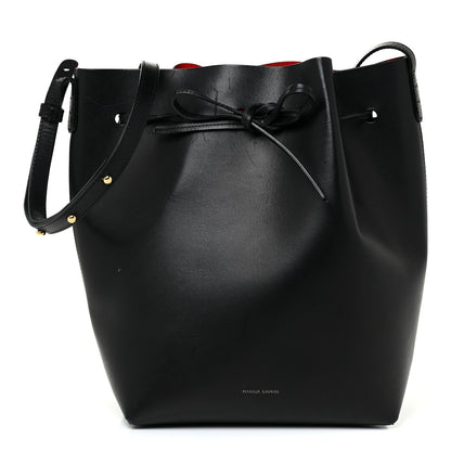 Mansur Gavriel Vegetable Tanned Calfskin Bucket Bag Black Flamma 1 of 19