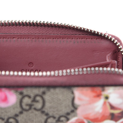 Gucci GG Supreme Monogram Blooms Zip Around Card Case Wallet Beige Multicolor Dry Rose 11 of 13
