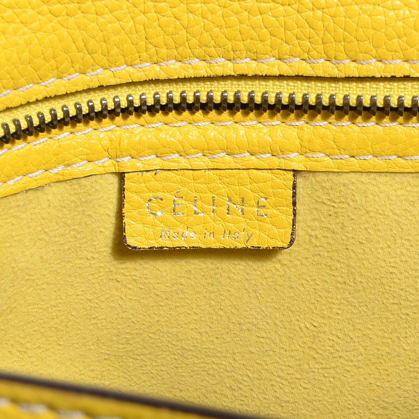 Drummed Calfskin Nano Luggage Citron