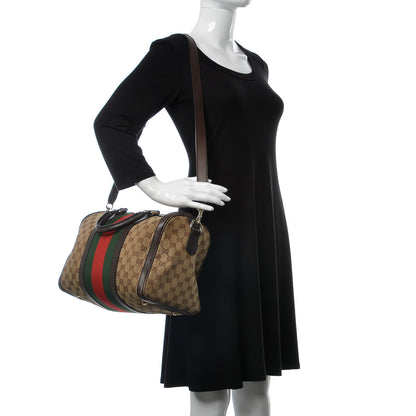 Gucci Monogram Vintage Web Medium Boston Dark Brown 2 of 20