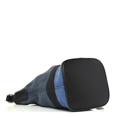 Burberry Overdyed Canvas Mega Check Mini Ashby Hobo Ultramarine Blue 5 of 23