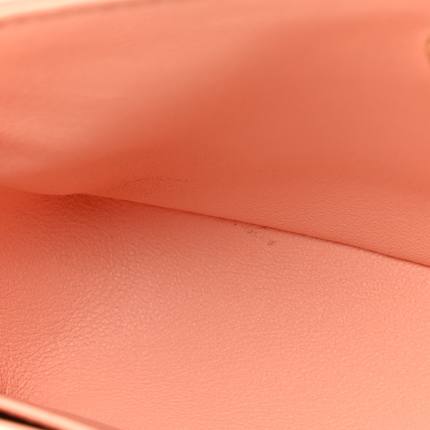 Lambskin Quilted Mini Rectangular Flap Light Orange