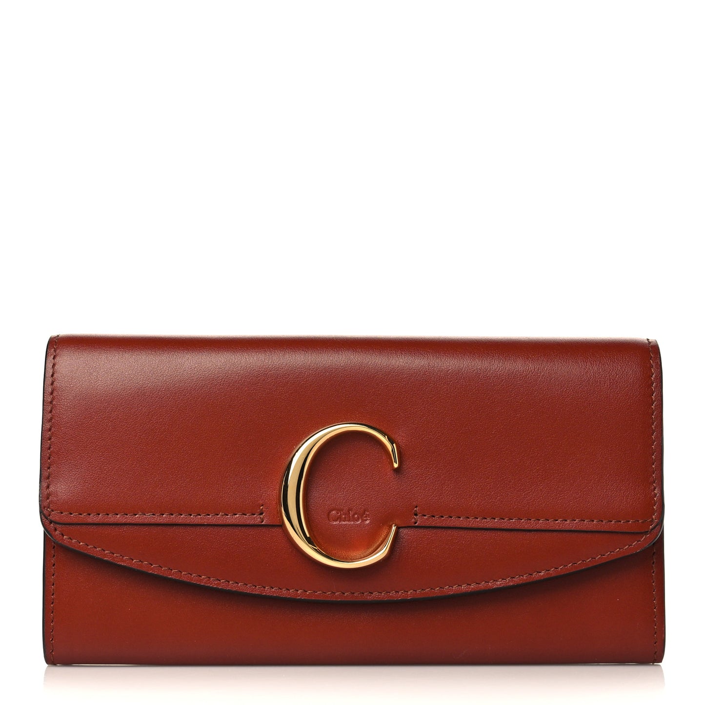 Smooth Calfskin Chloe Long Wallet Tan