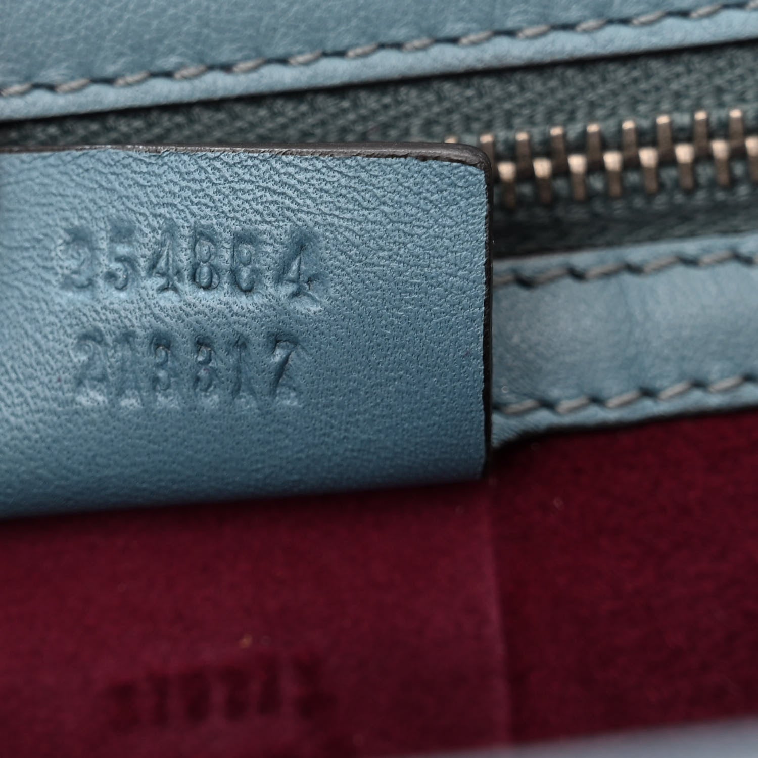 Gucci Calfskin Lizard Embossed Medium New Bamboo Top Handle Bag Blue 8 of 14