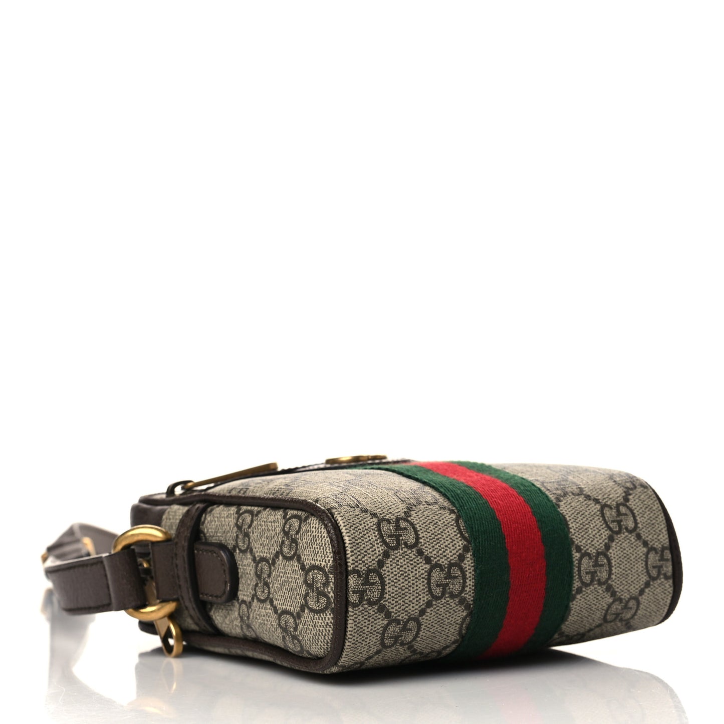 GG Supreme Monogram Web Mini Ophidia Messenger Brown