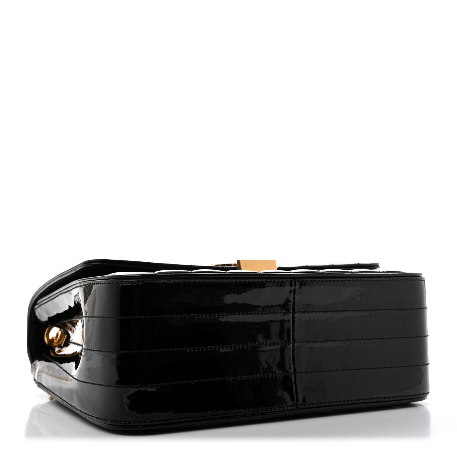 Saint Laurent Patent Matelasse Monogram Large Vicky Chain Bag Black 4 of 12