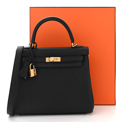 Hermes Togo Kelly Retourne 25 Black 11 of 11