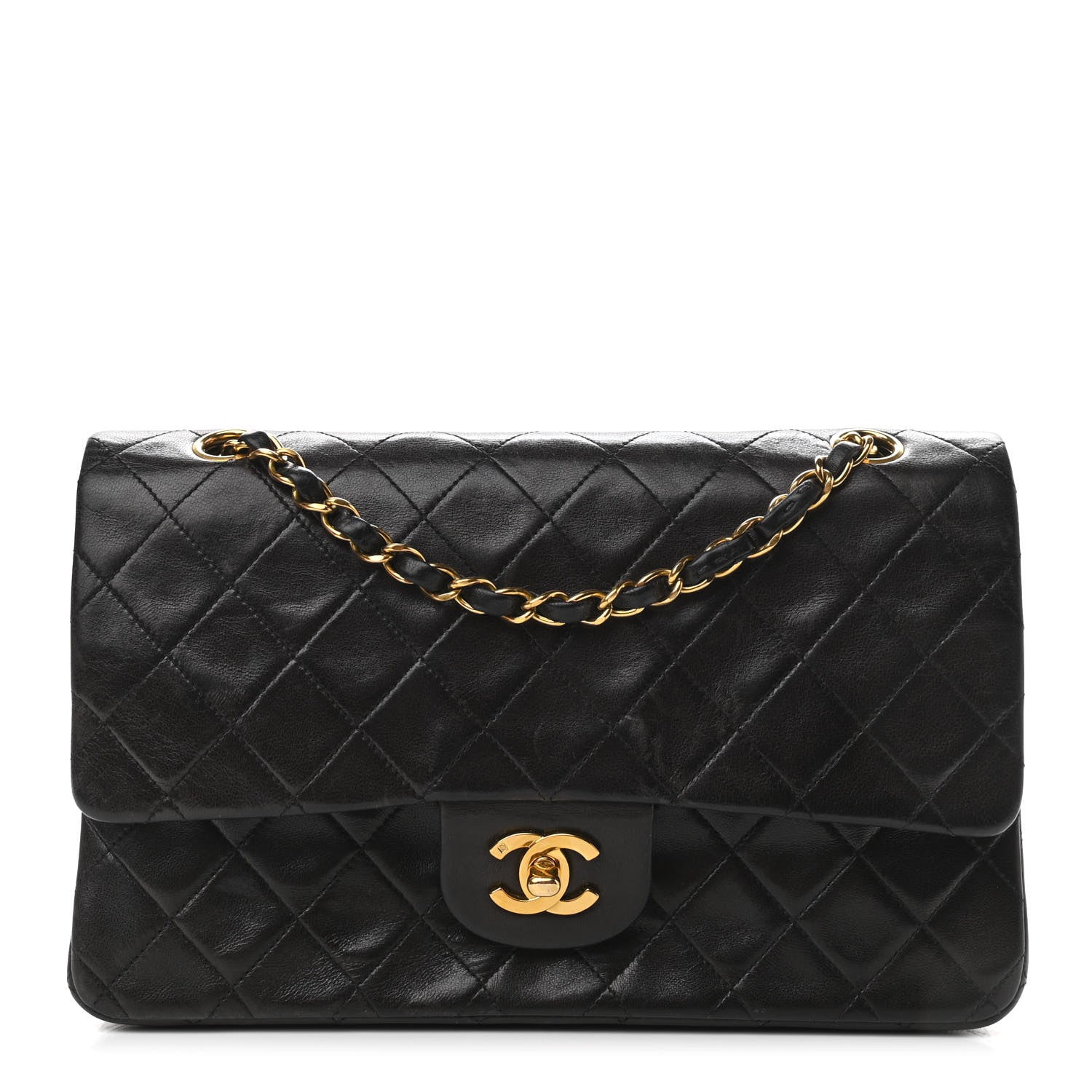Chanel Lambskin Quilted Medium Double Flap Black 1 of 12
