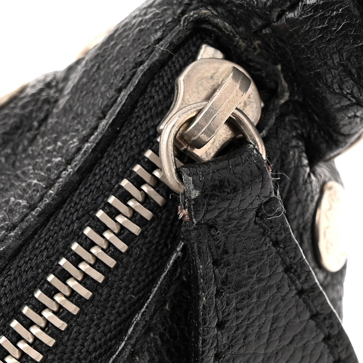 Muflone Metal Studded Necessaire Shoulder Bag Black