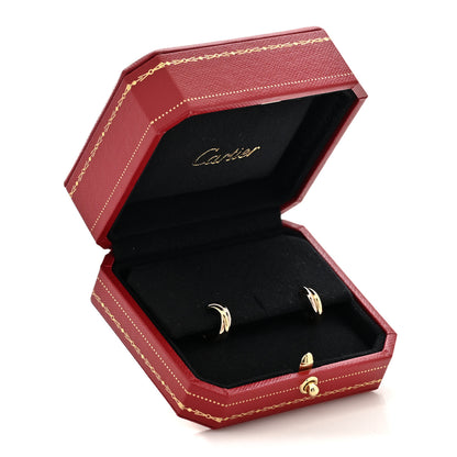 Cartier 18K Pink Yellow White Gold Small Trinity Hoop Earrings 5 of 5