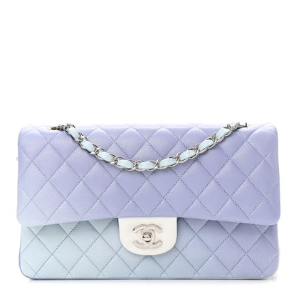 Chanel Perforated Lambskin Quilted Medium Double Flap Light Blue Light Purple White 1 of 9