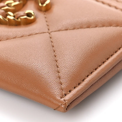 Chanel Lambskin Quilted Chanel 19 Card Holder Brown 9 of 10