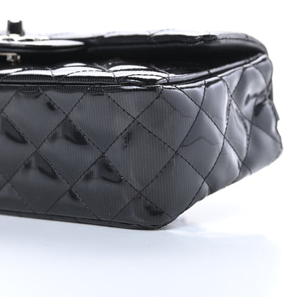 Chanel Striated Patent Calfskin Quilted Mini Rectangular Flap Black 10 of 13