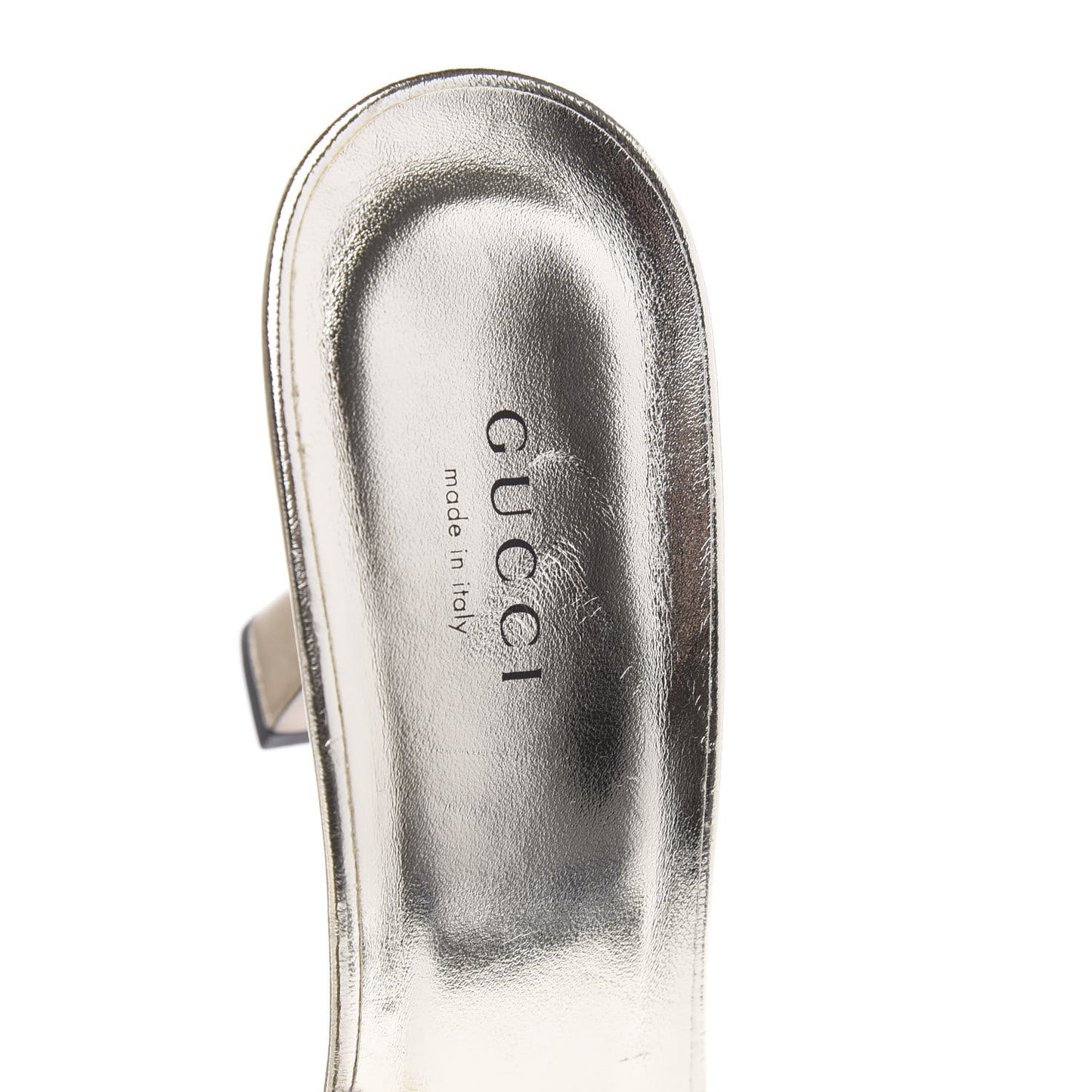 Metallic Nappa Dora Tiger Head Mid Heel Slide Sandals 38 Gold