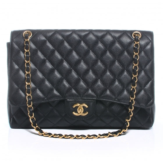 Caviar Maxi Single Flap Black