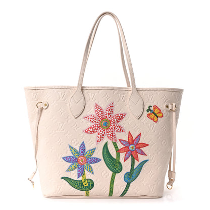 Louis Vuitton LV X YK Empreinte Inlaid Kusama Flowers Neverfull MM Quartz 1 of 11