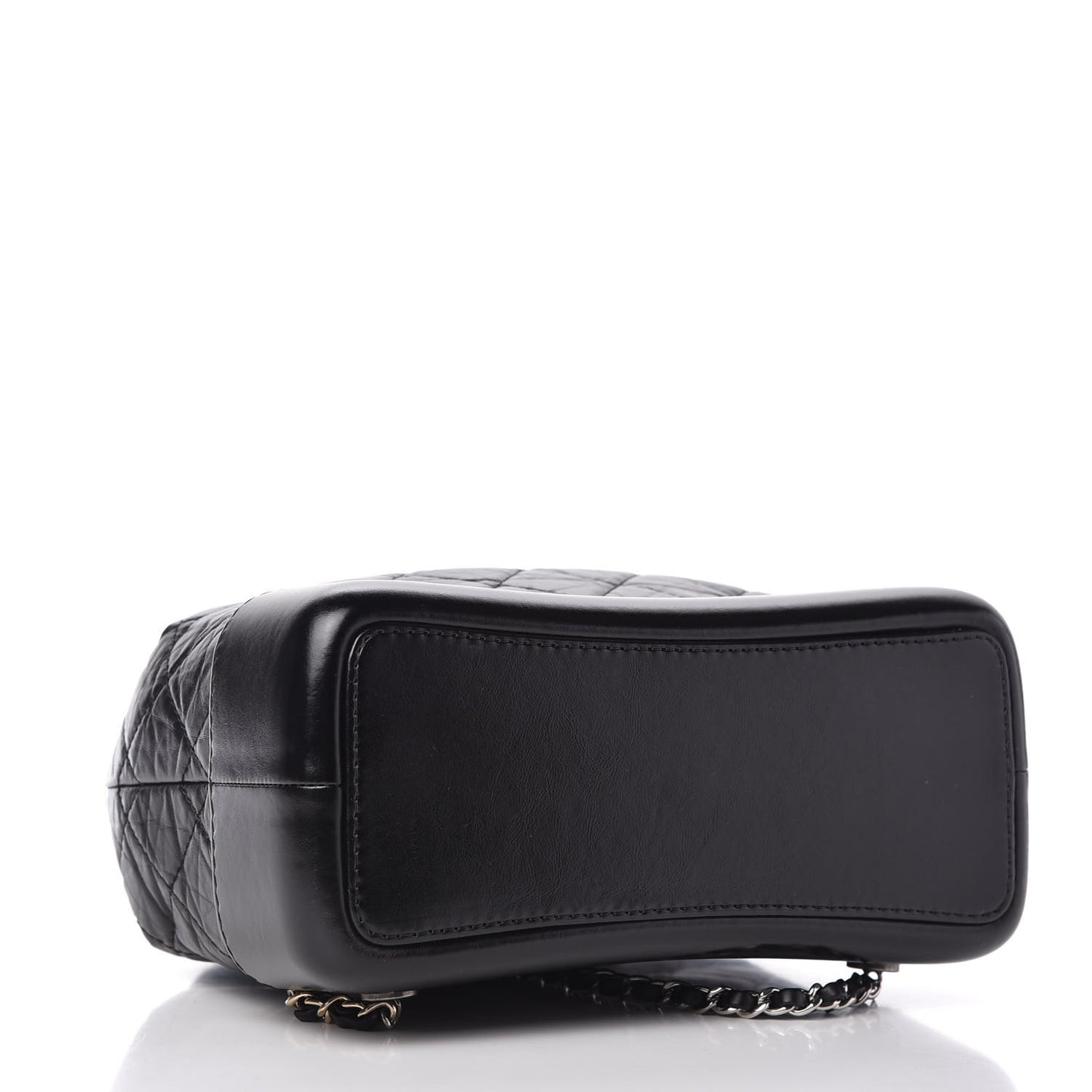 Aged Calfskin Quilted Small Gabrielle Backpack Black