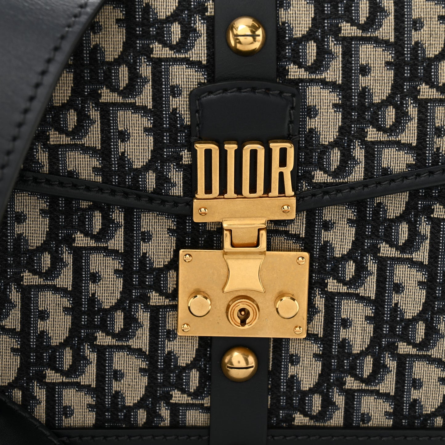 Oblique Square DiorAddict Flap Navy Blue