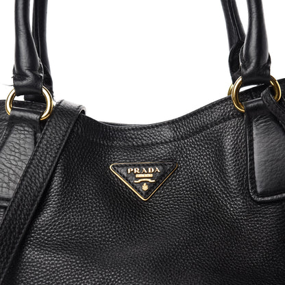 Prada Vitello Daino Shoulder Bag Black 13 of 13