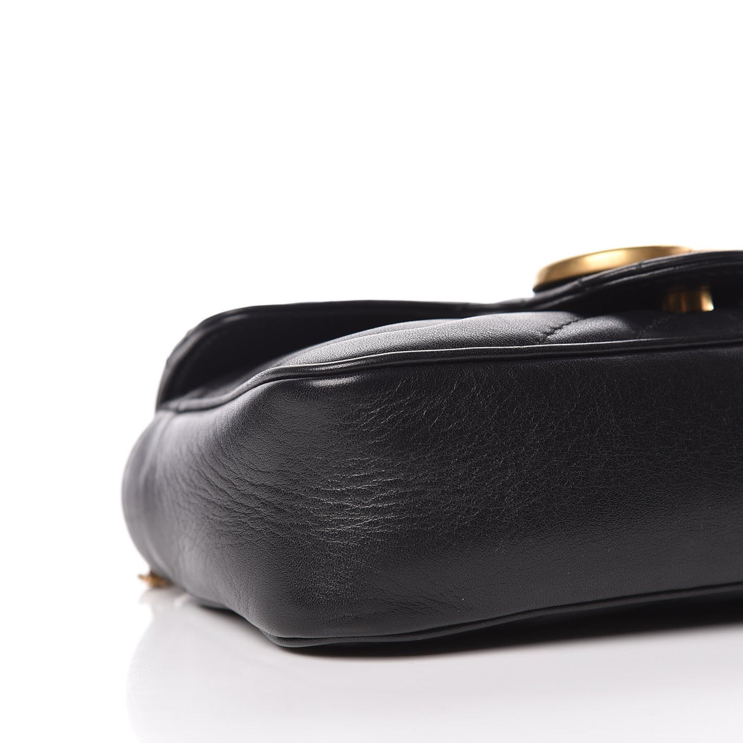 Calfskin Matelasse Super Mini GG Marmont Shoulder Bag Black