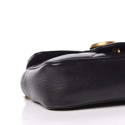 Gucci Calfskin Matelasse Super Mini GG Marmont Shoulder Bag Black 10 of 11