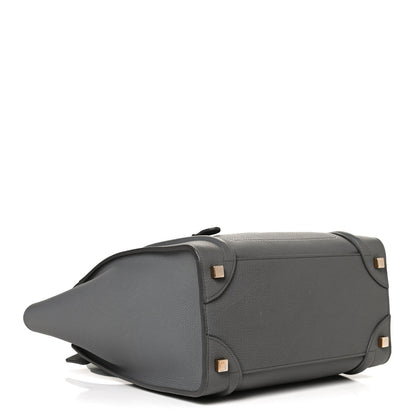 Celine Baby Drummed Calfskin Micro Luggage Kohl 4 of 10